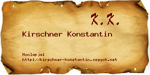 Kirschner Konstantin névjegykártya